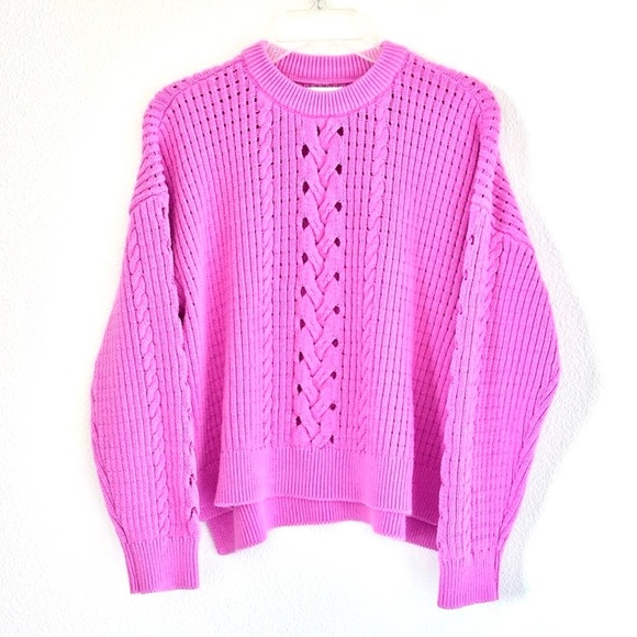 ON 34th Pink Cable Knit Women's Sweater - Picture 2 of 3